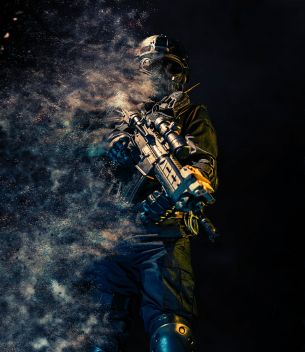 special forces, military, on black background Wallpaper 3638x4205