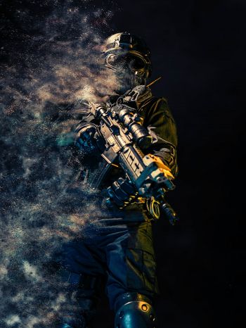special forces, military, on black background Wallpaper 1620x2160