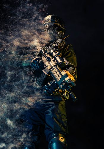 special forces, military, on black background Wallpaper 1668x2388