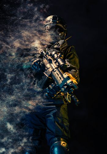 special forces, military, on black background Wallpaper 1640x2360