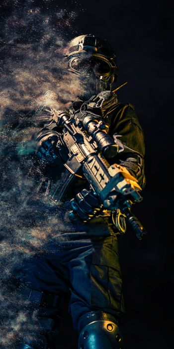 special forces, military, on black background Wallpaper 720x1440