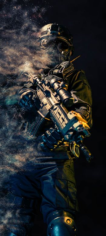 special forces, military, on black background Wallpaper 1080x2400