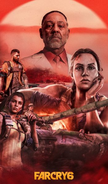 Far Cry 6, red Wallpaper 600x1024