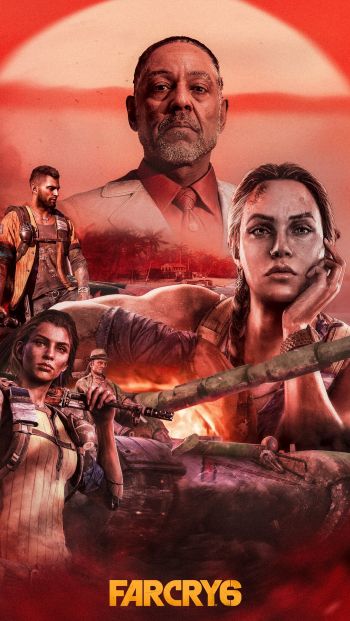 Far Cry 6, red Wallpaper 640x1136