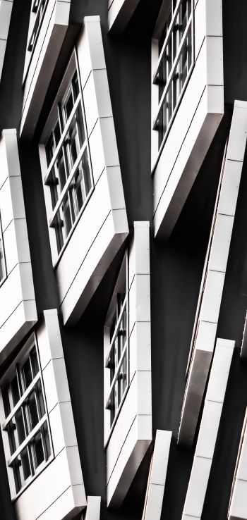 building, black and white Wallpaper 1080x2280