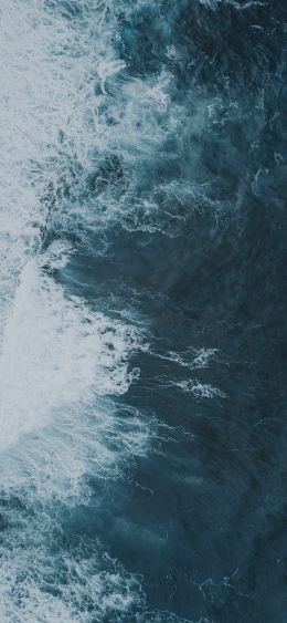 sea waves, top view, blue Wallpaper 1080x2340