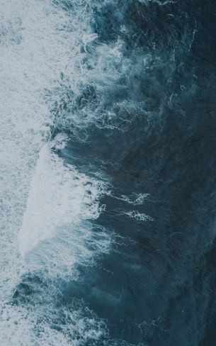 sea waves, top view, blue Wallpaper 1600x2560