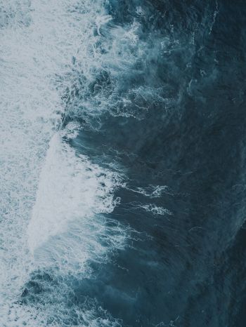 sea waves, top view, blue Wallpaper 1668x2224
