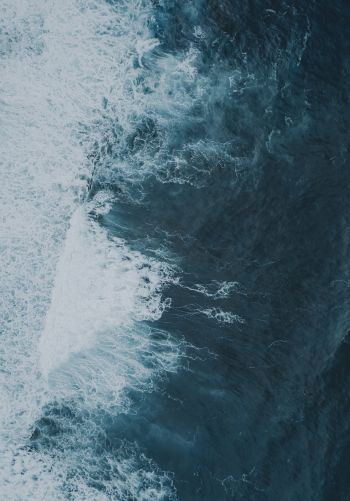 sea waves, top view, blue Wallpaper 1668x2388