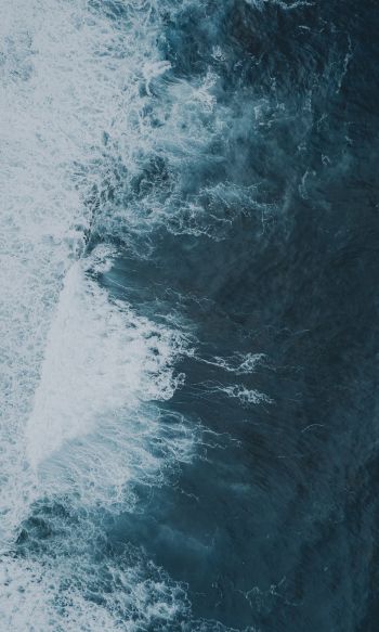 sea waves, top view, blue Wallpaper 1200x2000