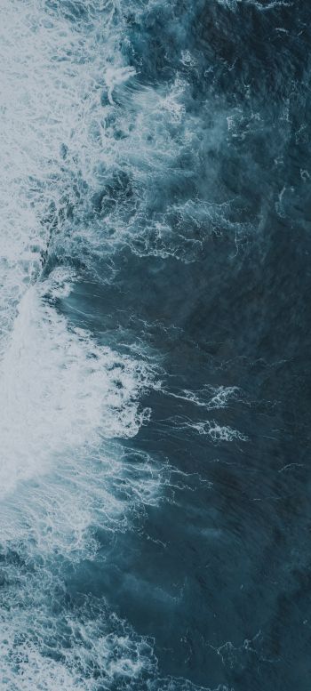 sea waves, top view, blue Wallpaper 720x1600