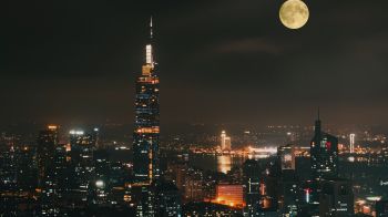 Nanjing, China, night city Wallpaper 2560x1440