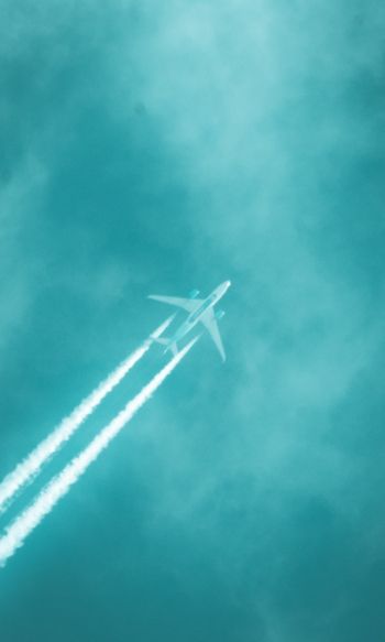 after from the plane, blue sky, flight Wallpaper 1200x2000