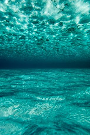 Обои 640x960 под водой, голубой, море