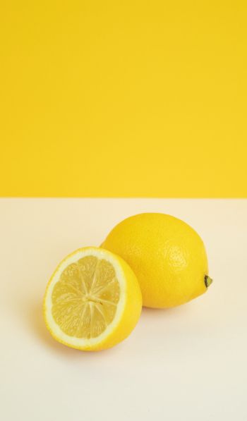 Обои 600x1024 лимон, цитрусовые, желтый