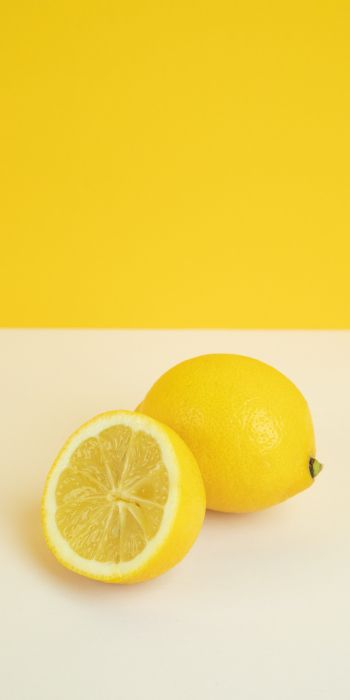 Обои 720x1440 лимон, цитрусовые, желтый