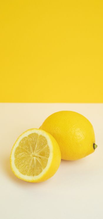 Обои 1080x2280 лимон, цитрусовые, желтый