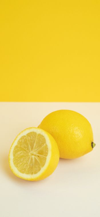 Обои 1284x2778 лимон, цитрусовые, желтый