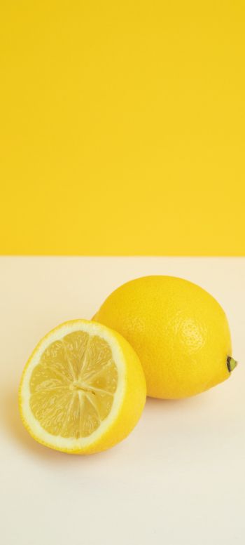 Обои 1440x3200 лимон, цитрусовые, желтый