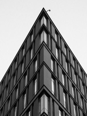 building, house corner, black and white Wallpaper 1620x2160