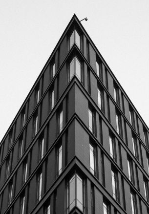 building, house corner, black and white Wallpaper 1640x2360