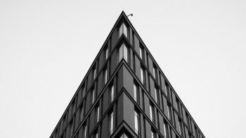 building, house corner, black and white Wallpaper 1366x768