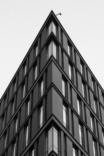 building, house corner, black and white Wallpaper 640x960
