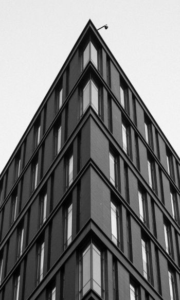 building, house corner, black and white Wallpaper 1200x2000