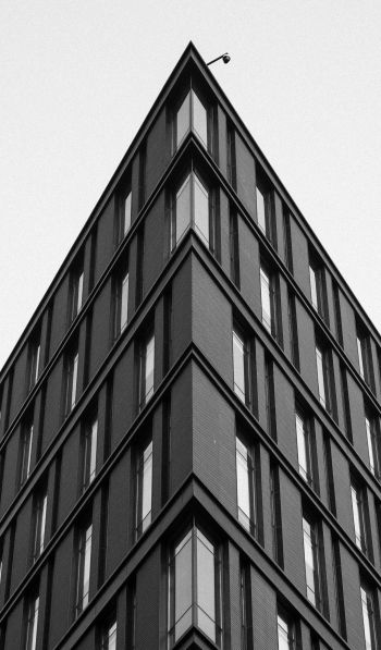 building, house corner, black and white Wallpaper 600x1024