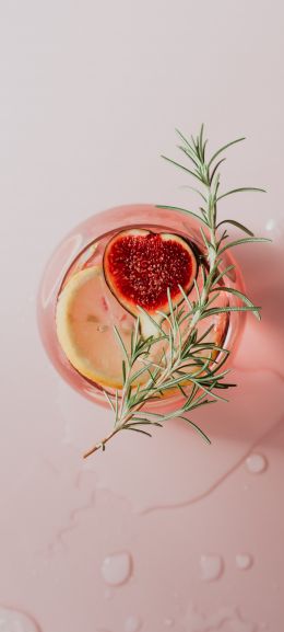 cocktail, drink, pink Wallpaper 1080x2400