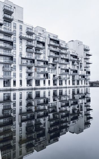 Copenhagen, Denmark, reflection in the water Wallpaper 1752x2800