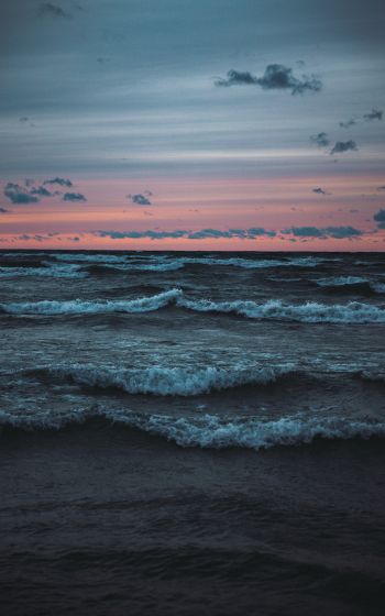 sea waves, sunset, seascape Wallpaper 800x1280