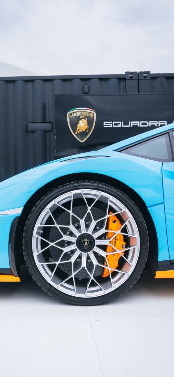 Обои 1080x2340 колесо Lamborghini, спортивная машина