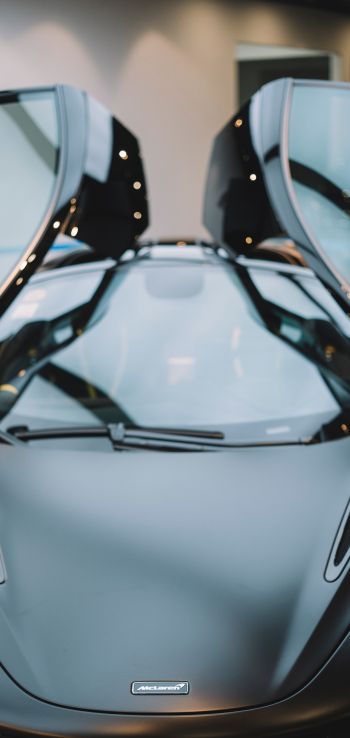 black Lamborghini, sports car Wallpaper 1080x2280