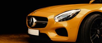 yellow mercedes, sports car Wallpaper 2560x1080