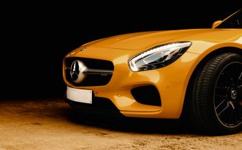 Обои 2560x1600 желтый Mercedes, спортивная машина