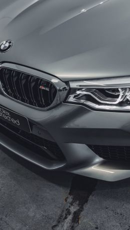 gray BMW M5, sports car, gray Wallpaper 640x1136