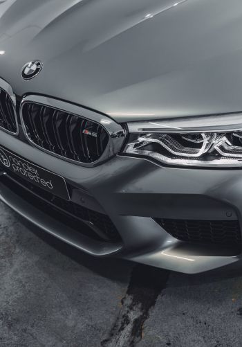 gray BMW M5, sports car, gray Wallpaper 1668x2388