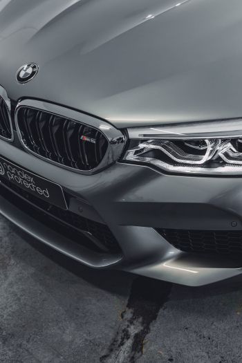 gray BMW M5, sports car, gray Wallpaper 640x960