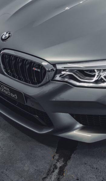 gray BMW M5, sports car, gray Wallpaper 600x1024