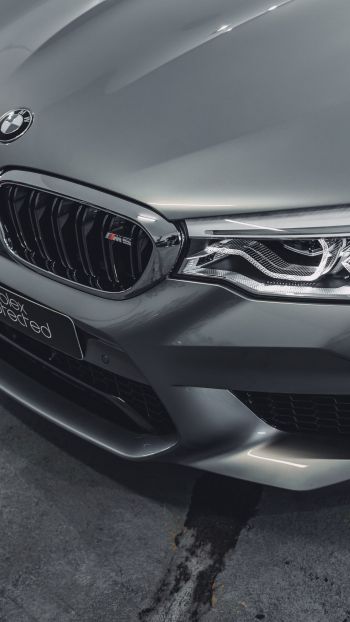 gray BMW M5, sports car, gray Wallpaper 1440x2560