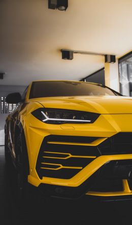 Обои 600x1024 желтый Lamborghini Urus, внедорожник