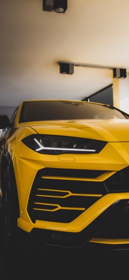 Обои 1080x2340 желтый Lamborghini Urus, внедорожник