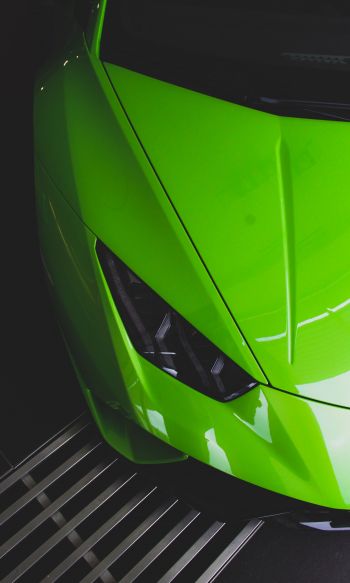 Обои 1200x2000 зеленый Lamborghini, спортивная машина