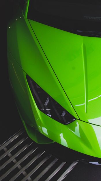 Обои 750x1334 зеленый Lamborghini, спортивная машина