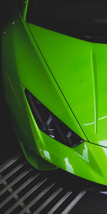 Обои 720x1440 зеленый Lamborghini, спортивная машина