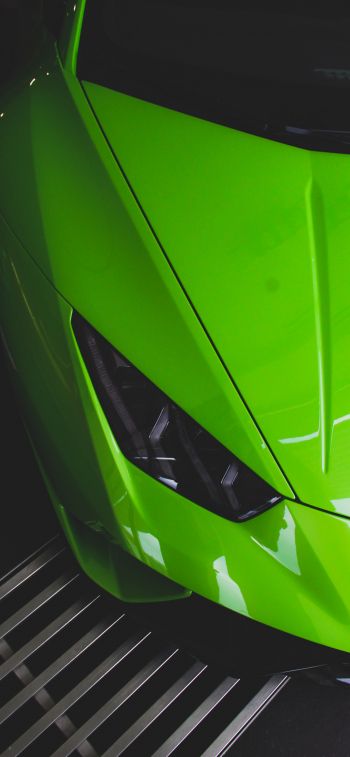 Обои 1125x2436 зеленый Lamborghini, спортивная машина