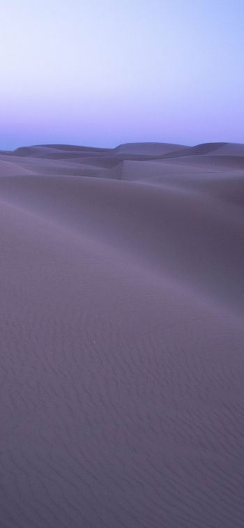 Обои 1125x2436 песчаные дюны, пустыня, фиолетовый