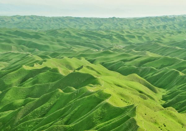 valley, bird's eye view, green Wallpaper 4887x3450