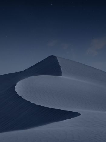 night desert, dune, dark Wallpaper 1620x2160